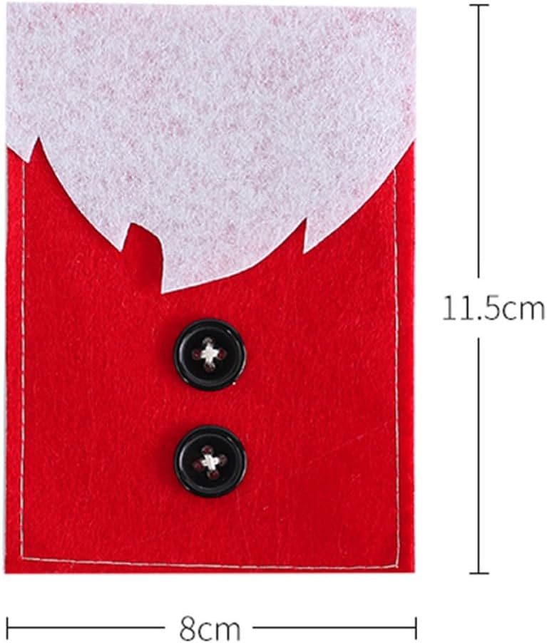 6pcs Tableware Holder Bags Christmas Clothes Shaped for Silverware image 2