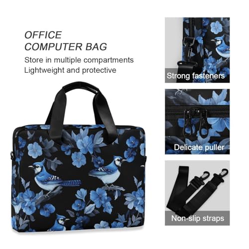 Bolso maletín para laptop 15.6 pulgadas azul y negro miniatura 6