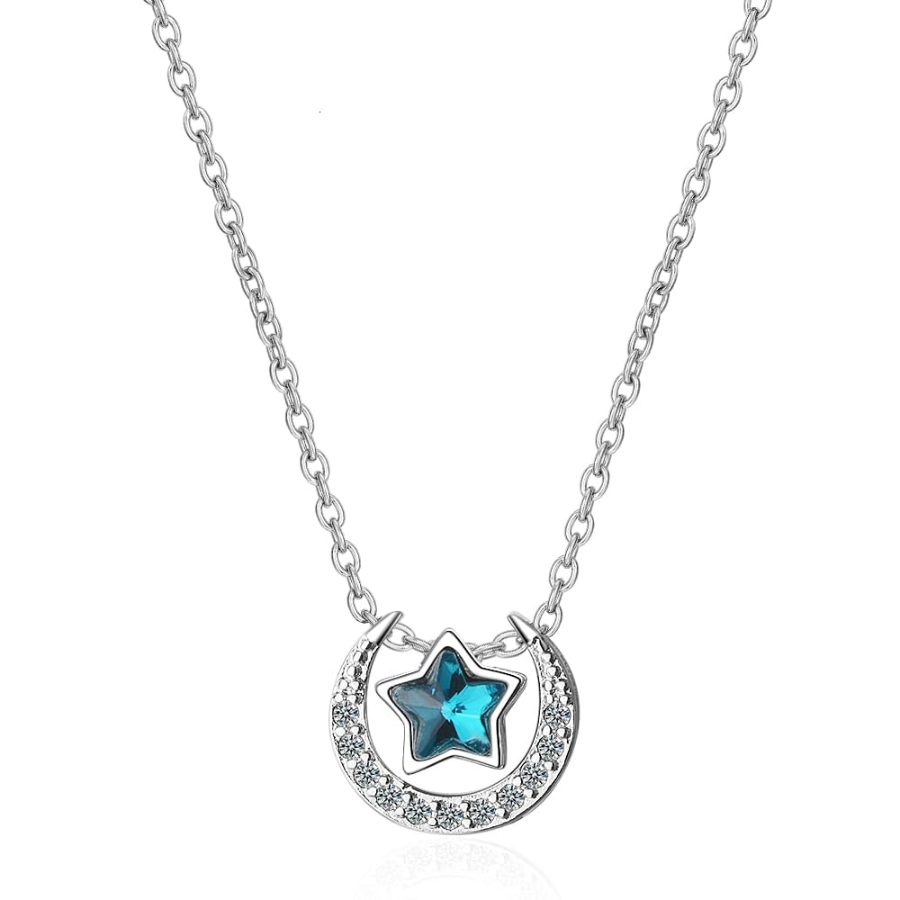 collane stella luna pendenti e collane gioielli con collana a catena pura 925