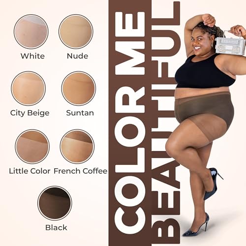 Plus Size Pantyhose for Women Soft Sheer Queen Tights4