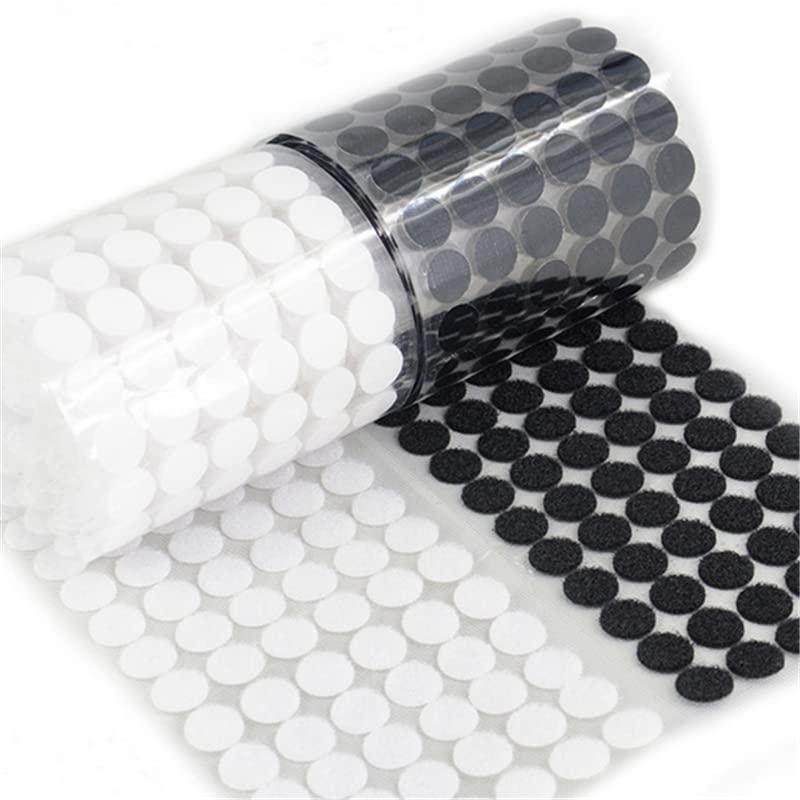 1000-2000 Pares 10/15/20mm Puntos autoadhesivos Cinta de sujeción Transparente for bebés Pegamento Fuerte Pegatina Monedas Redondas Gancho Cinta Adhesiva (Color : 20mm Black, Size : 2000pairs Loop h