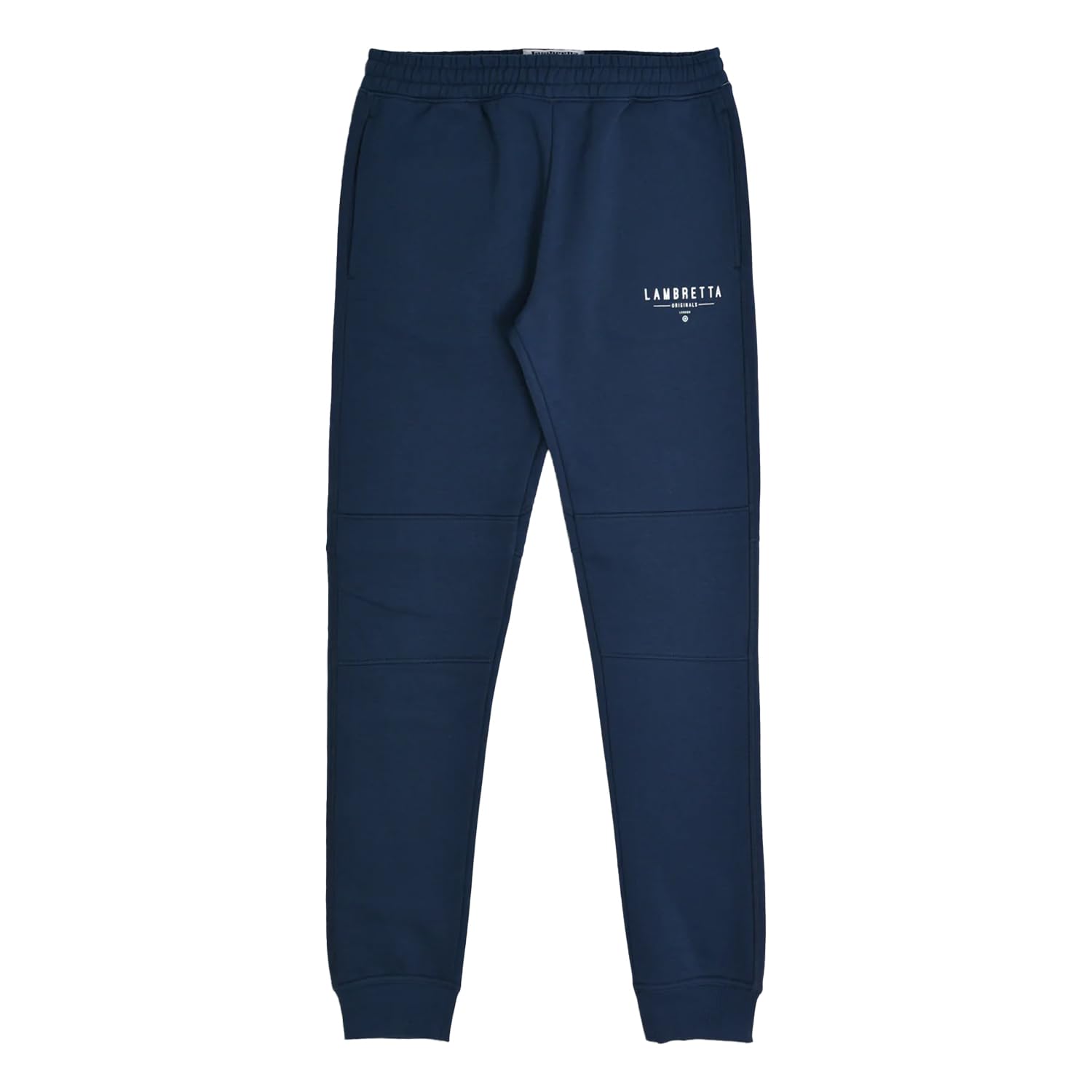Lambretta Mens Logo Joggers Fleece Lined Tracksuit Bottoms Jogging - Navy - 4XL