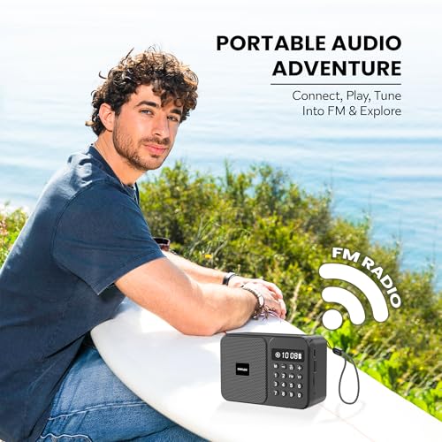 Image of Sonilex 5W Portable Bluetooth Speaker, FM Radio, Type-C (Black)