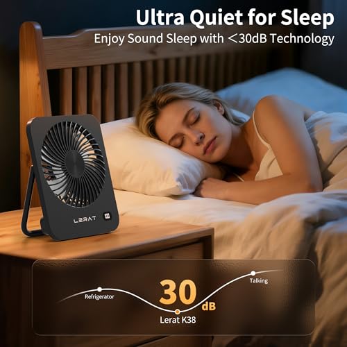 5-Speed Lerat USB Rechargeable Foldable Portable Desk Fan - image 4