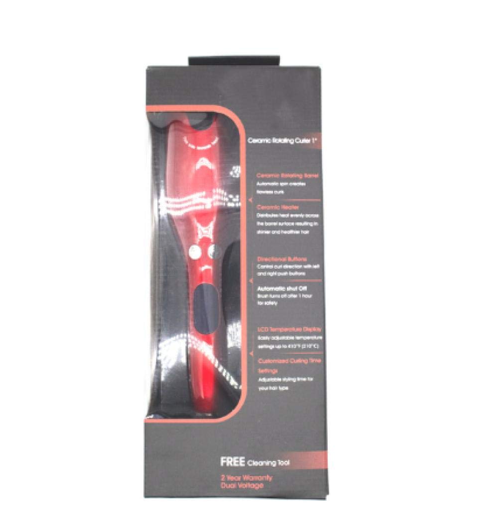 YbetterAir Spin N Curl Hair Curler Roller Beach Waves tomatic Rotating Ceramic Electric Hair Curling Iron Styling Tools from United States Red with box