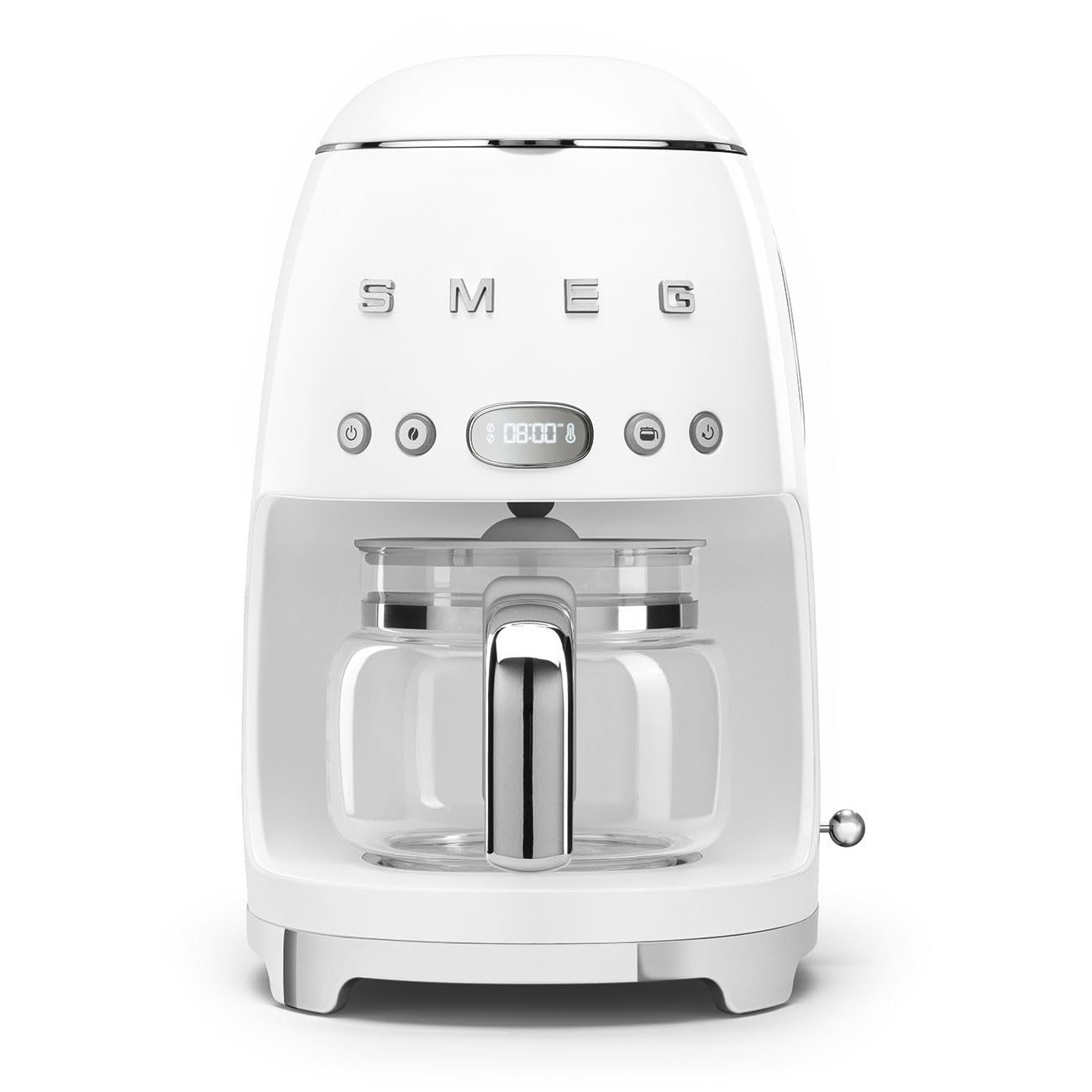 DCF02WHUK Filter Coffee Machine, White, 50’s Retro Style, 10 Cup Capacity, Programmable Auto Start, Aroma Intensity & Keep Warm