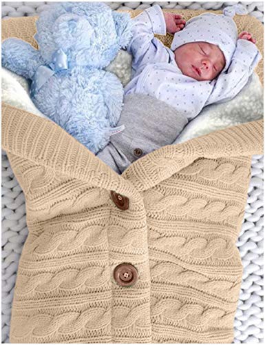 image for XMWEALTHY Unisex Infant Swaddle Blankets Soft Thick Fleece Knit Baby G