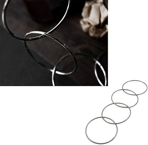 Miniatura 4 de ZQION Anillos de enlace de 4.5 pulgadas (juego de 4, cromado) trucos de magia mago primer plano de escenario ilusiones accesorios de calle magia