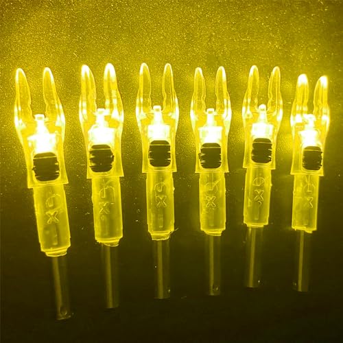 Image of 6PCS X Lighted Nocks for Arrows with .204 .233 .244 .246 Inside Diameter with H, S, GT Bushings High-Visibility LED Arrow Nocks, ON /Off Switch Included
