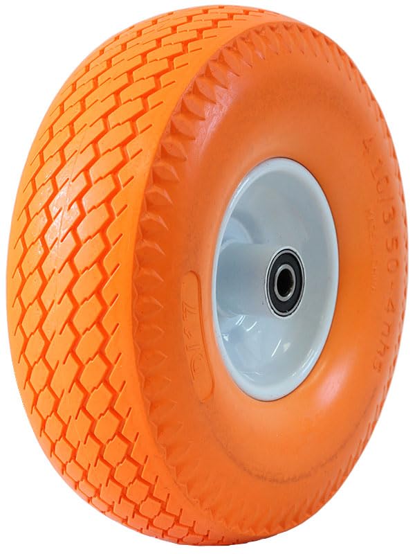 Rueda para carretilla de goma maciza de poliuretano, neumáticos de goma maciza, para carretillas, a prueba de pinchazos, 3, 50, 4 00, rueda de repuesto de 20 mm de diámetro, rueda de goma