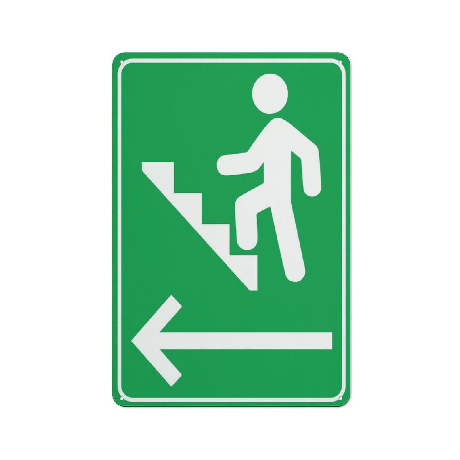 Up Stairs Left Arrow Sign Outdoor, Uv Printed Rust Free Aluminum 12 X 8 In,Yard Sign For Home, Business, Driveway Alert