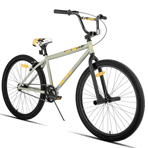 Hiland Vélo 24/26 Pouces pour garçons et Filles 7-12 Ans BMX, Freestyle, 2 pédales en Acier, Embrayage à Sens Unique