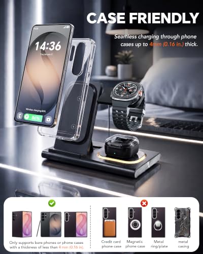 Image of 3 in 1 Charging Station for Samsung Charger, Foldable & Night Lamp
