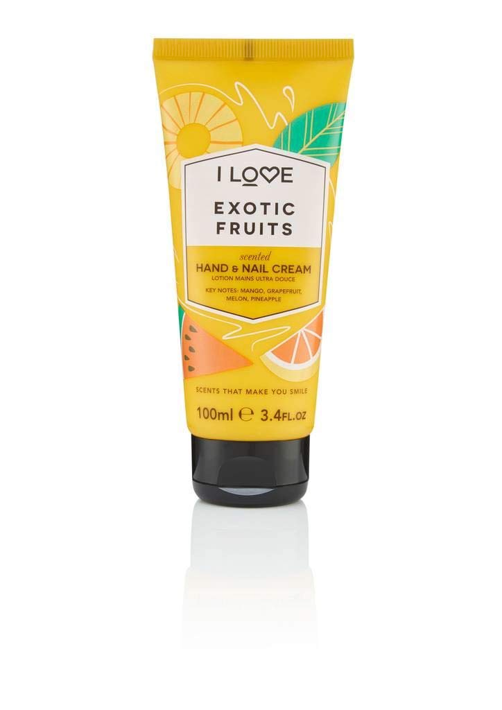 I Love Exotic Fruit Scented Hand and Nail Cream - Hand Cream for Dry Hands - Vitamin E, Coconut Oil, and Shea Butter - Silicone Free - 3.4 oz