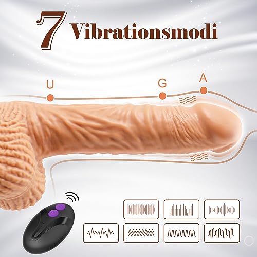 Realistischer Anal Dildo XXL Groß Vibrator Sex Spielzeug für die Frau Männer Paare mit Stoßfunktion,22cm Riesen Dildo Sex Toys Vibration für Sie Frauen, G-Punkt Vibratoren Dildos mit Starkem Saugnopf – Bild 5