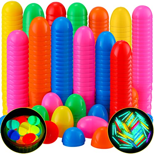 Leyndo 400 Easter Glow Eggs with 450 Mini Glow Sticks for Kids Gl...