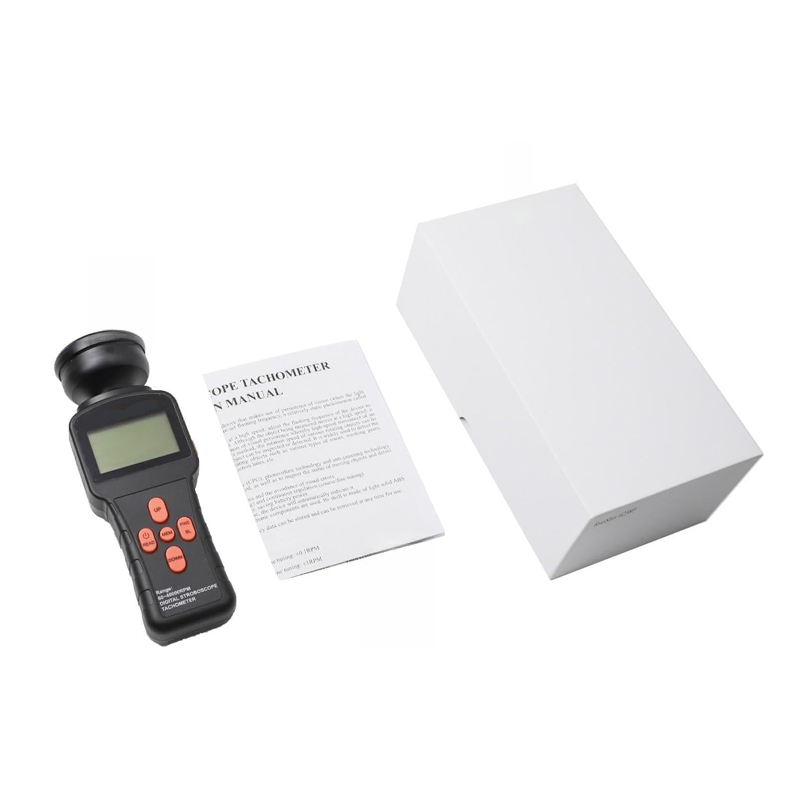 LNHHG Digital Handheld Stroboscope Digital Contact Stroboscope Tachometer 6238P LCD Non-Contact Flash Photoelectric Revolution Meter 60-39999 RPM Speedmeter Tester