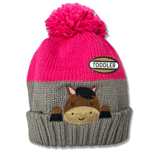 John Deere Do Good Today Youth Toddler Cap Hat Baby Horse Pom Beanie Hot Pink