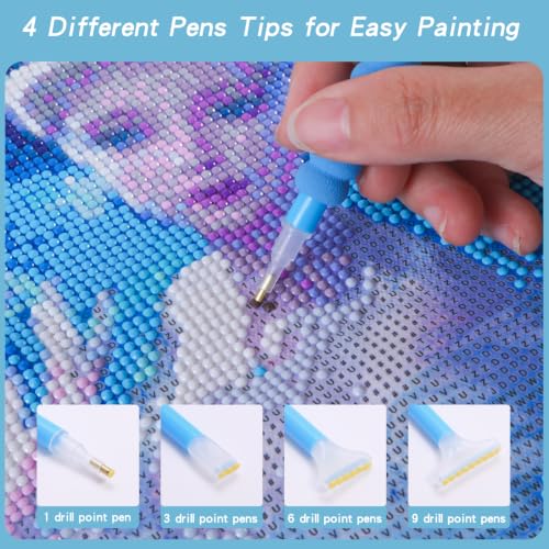 Image of Diamond Art Storage Containers 60 Slots Diamond Painting Accessories and Tools Portable Bead Organizer Boxes for Adults(Macaron - Blue)