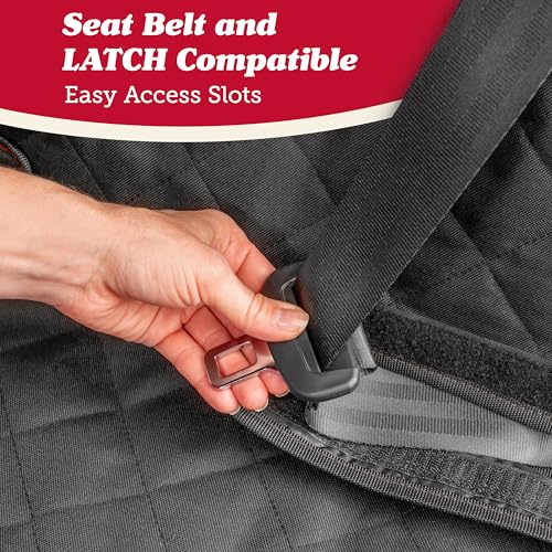 Image of Lusso Gear Car Seat Protector for Baby Car Seat (Bench Seat Cover) - Waterproof - Thick Padding - Protects Fabric or Leather Seats (Black)