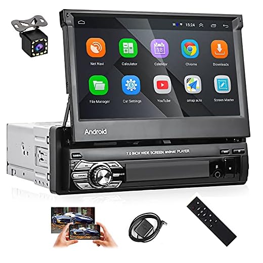 UNITOPSCI Single Din Android 10.1 Car Radio Bluetooth Car Stereo GPS Navigation Stereo 7 Inch Touch Screen Car MP5 Player 1G 16G Support WiFi FM Radio Mirror Link SWC USB/AUX in Slot + Backup Camera