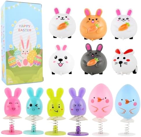 Small Pull Back Toy Cars Set,12 PCS Mini Racing Vehicles for Holiday Birthday Party Favors,Goodie bag Stuffers,Classroom Prizes,Bulk Toys for Kids (Easter Bunny Rabbit Egg Basket Stuffers,Pop Up Toys)