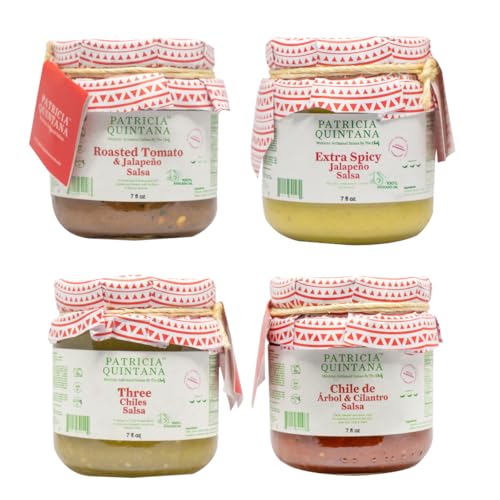 Patricia Quintana Authentic Mexican Salsa Sampler Pack - Enjoy Roasted Tomato & Jalapeño, Extra Spicy...