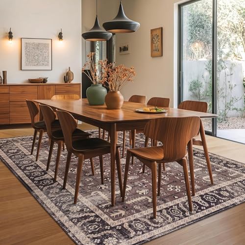 Image of Medallion Vintage Look Carpet for Living Room Bedroom Dining Room | Washable Area Rug with Non Slip TPR Backing | Modern Floor Carpet for Home(Design03-16x24 Inches)