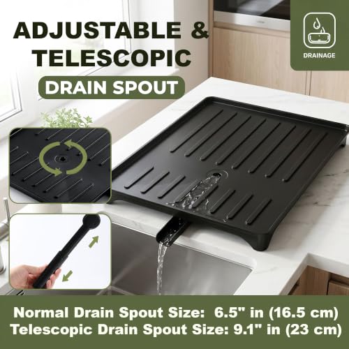 Image of Story@Home Dish Drying Rack - 2 Tier Space-Saving Dish Rack | Multifunctional Dish Drainer for Kitchen Counter with Drainboard, Utensil, Cup Holder | Kitchen Accessories Items for Home - Carbon Steel