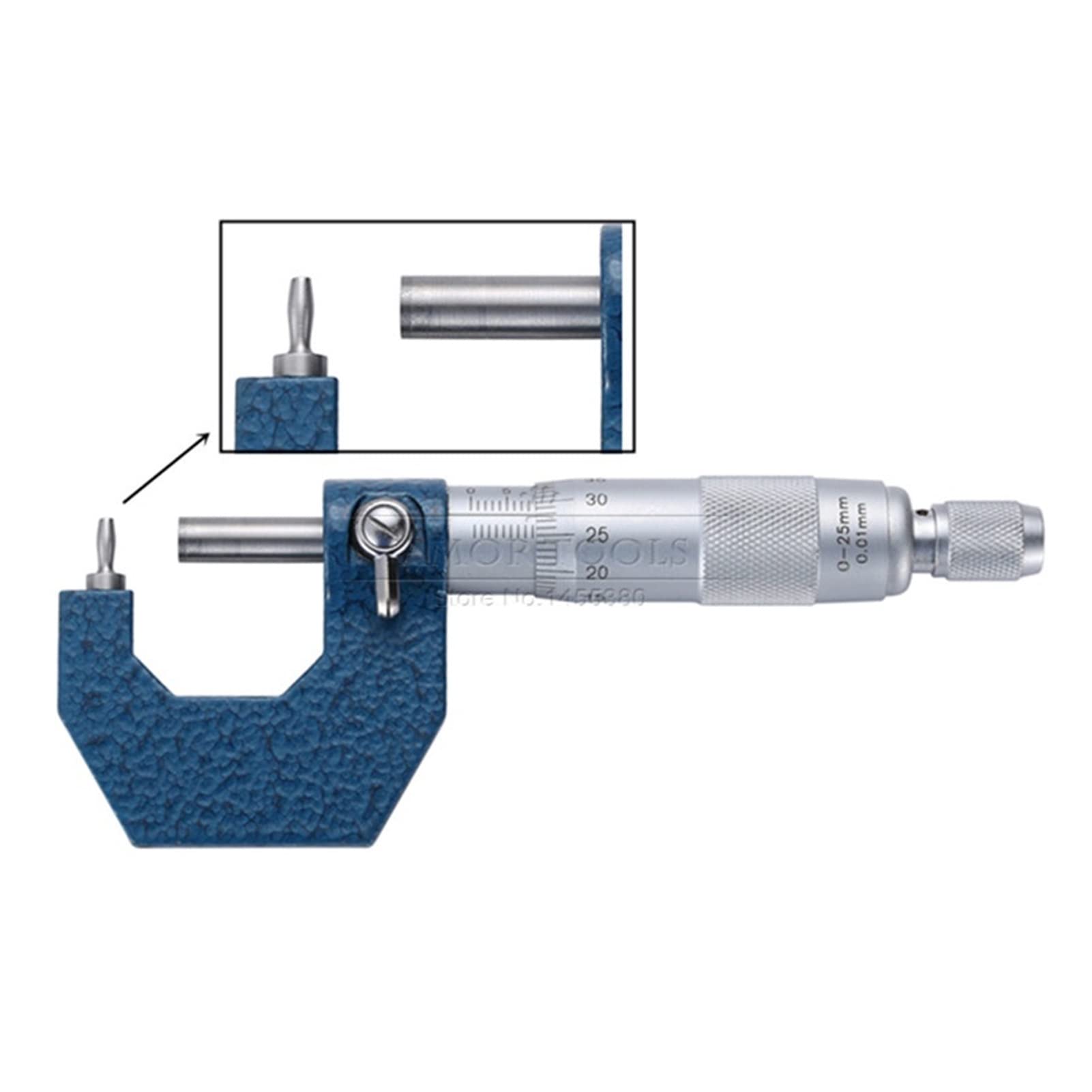 Micrómetros de 0-25mm / micrómetro de calibre de 0,01 mm for medir espesor de tubos y tubos Herramientas de medición de la calibradora Vernier