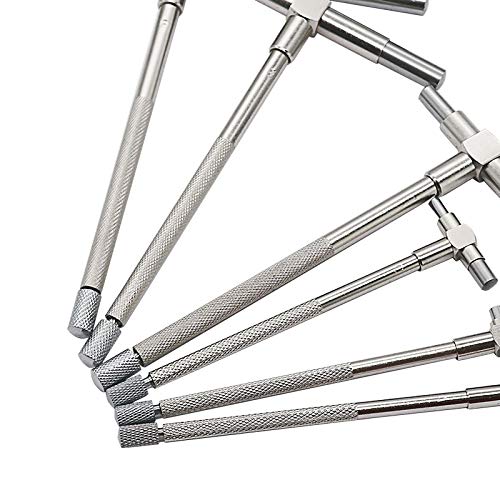6pcs Precision Telescoping T-Bore Gauge Set 5/16" - 6" Range T-Bore Hole Gage Inner Diameter Measuring Gauge Kit
