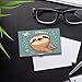 VstaDank Funny Sloth Stars Business Card Holder Fashion Aluminum Alloy Flip Cover Credit Card Holder High End Professional Name Cards Case Exquisite Pocket Metal Cards Holder for Work