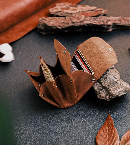 Handmade Women’s Leather Wallet – Soft Genuine Leather, Compact and Stylish Wallets for Women, Elegant Ladies Wallet with Slim Design, Durable and Perfect for women (Tan)3