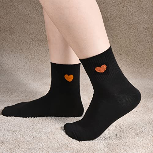 Image of Corlap Women's Cotton Crew Socks - Ankle High Fun Cute Heart Casual Dress Athletic Socks - 5Pairs Gifts for Mother /Her