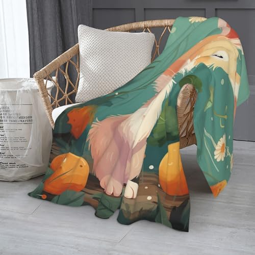 Couverture flanelle lapin 152x203cm chaude pour canapé - 4