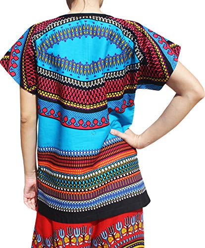 RaanPahMuang Bright Arrowhead African Dashiki Traditional Cut Front Collar Shirt2