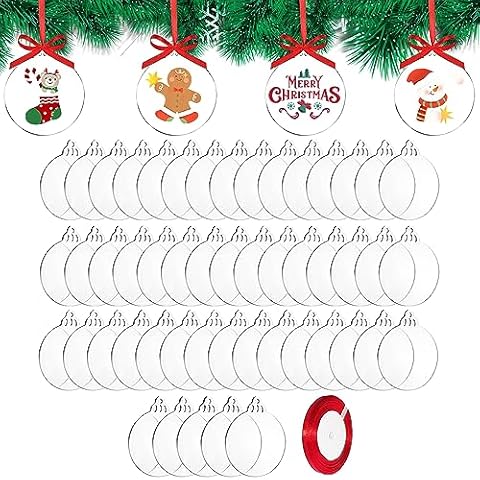 DRERIO 50 Pcs Clear Acrylic Christmas Baubles Cover