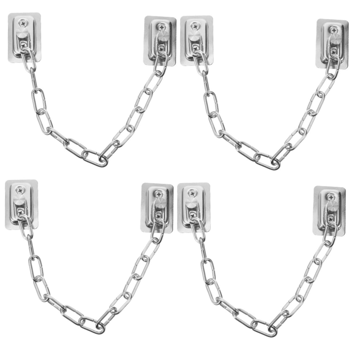 SHINEOFI 4 Stück Türkette Türschloss Sicherheitskette für Türen Einbruchschutz für Innenräume Installieren für Wohnungen Hotels und Schützt und Haustiere