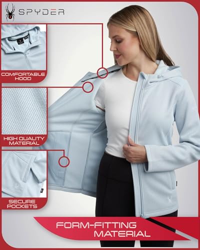 Spyder Women's Fleece Jacket - Lightweight Polar Fleece Lined, Wind-Resistant Hooded Zip Up Active Sweater Jacket (S-XL)2