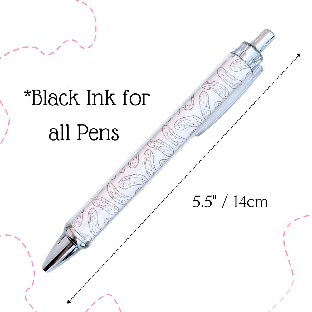Pickle Pens 6PC Writing Pen Set for Pickle Lovers Stuff Things Present Themed Gifts Merchandise School Supply Home Office Stationery Employee Coworkers Graduation Birthday Party Bag Favors