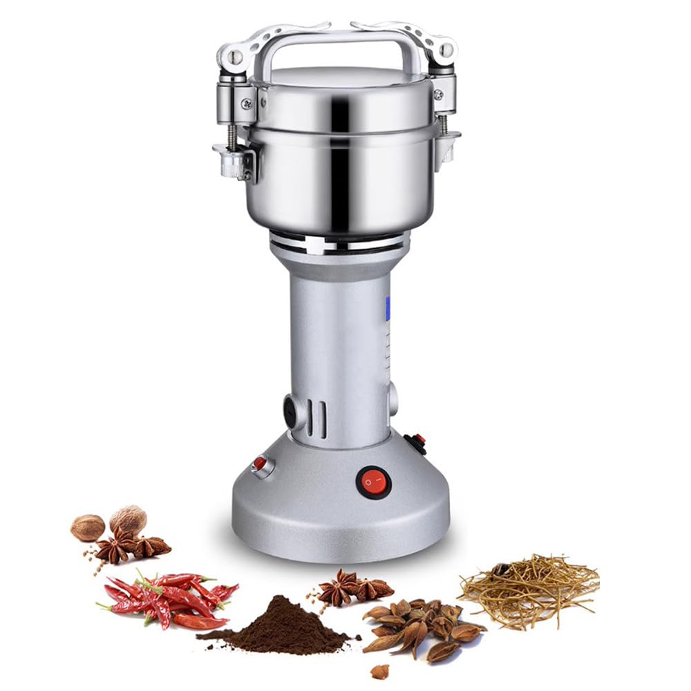 Moulin à céréales électrique 150 g 550 W 27 000 tr/min Moulin à farine haute vitesse 220 V, broyeur à poudre multifonction pour broyage rapide des produits secs/herbes/épices/noix/céréales/café