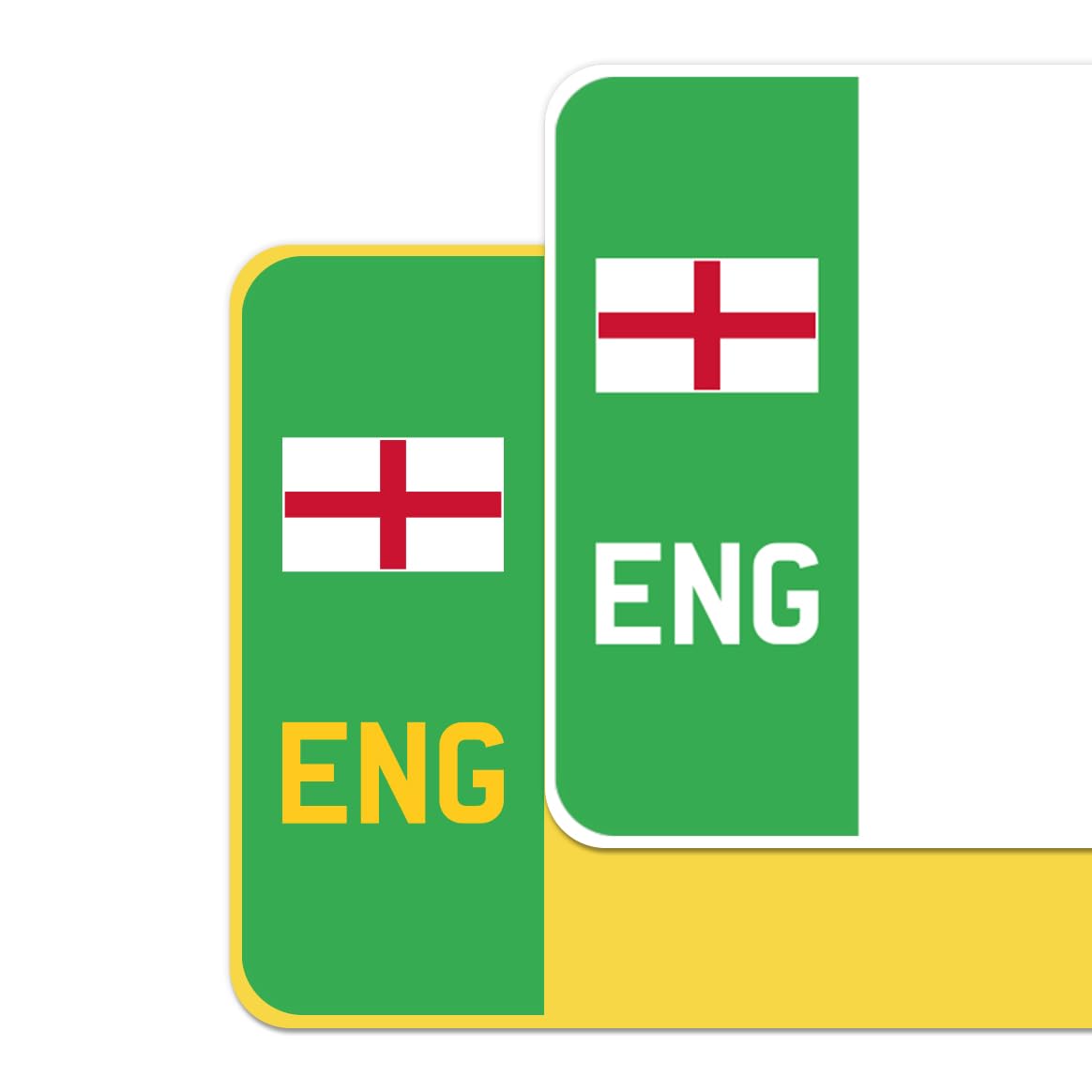 Premium Vinyl Stickers for UK Car Number Plates Decorative Purposes – England (Cross of St George) – Bubble-Free & Easy Application – Set of 2 (Front & Rear) (ENG, Green)
