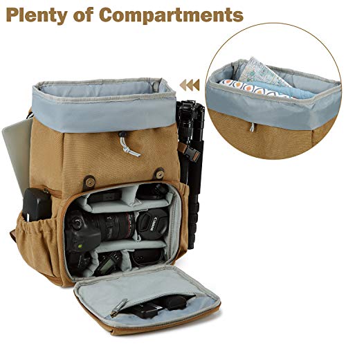 image for Camera Backpack, BAGSMART Camera Bag Anti-Theft DSLR SLR Canvas Backpa