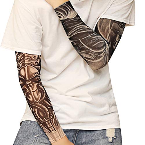 SPYMINNPOO 1 Pcs Tatouage Temporaire, Protection UV Manches d'impression Manchettes Extérieure Temporaire Faux Tatouage Bras Manches (TS-150) – vue 3
