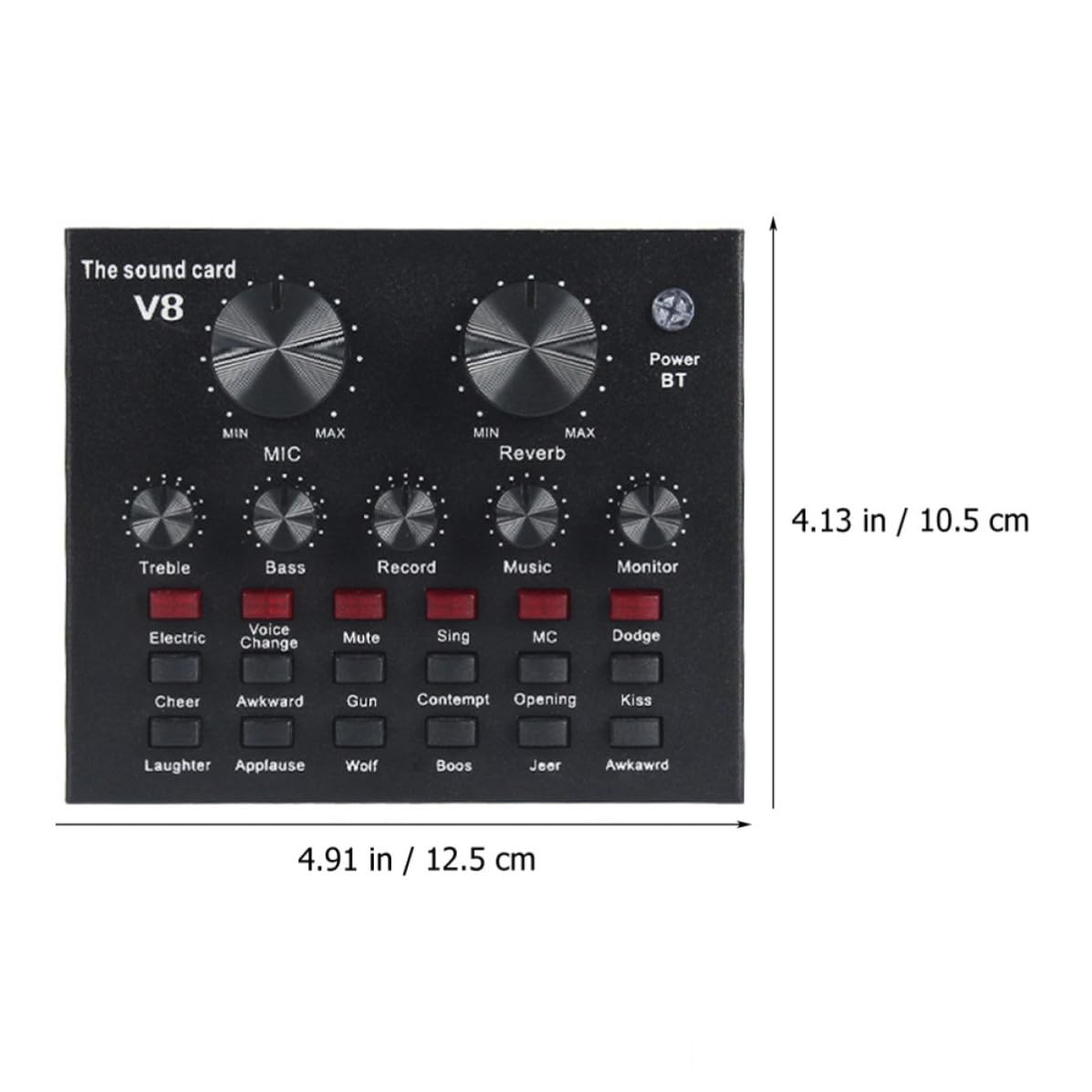 Housoutil Scheda Audio Esterna Professionale Mixer Audio e Effetti, Microfono Condensatore Nero in Metallo Volume Regolabile per Live Streaming e Canto