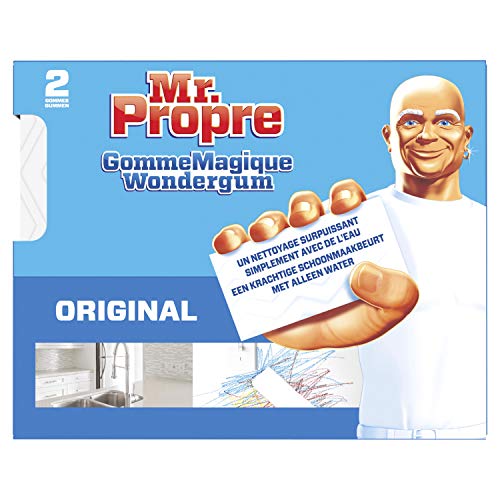 Mr Propre Gomme Magique Original, 2x Éponges, Nettoyage toutes Surfaces, Élimine les Traces et Taches Tenaces