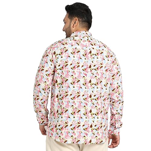 Image of Instafab Plus Men's Shirt for Casual Wear | Spread Collar | Plus-Size Fit | Long Sleeve | Button Closure | Cotton Shirt Crafted with Comfort Fit for Everyday Wear