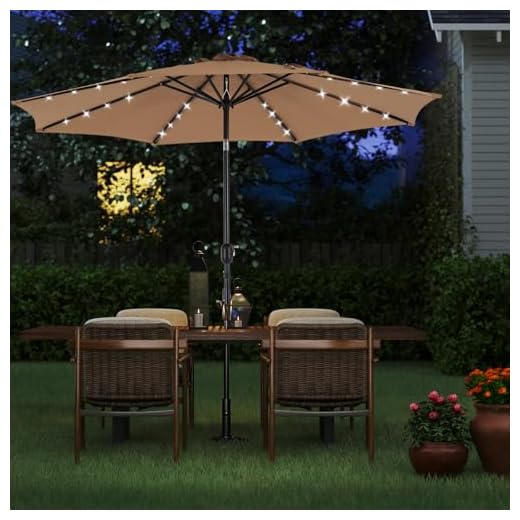 Best umbrella maker london OLIXIS Solar Patio Umbrella - Stylish Illumination