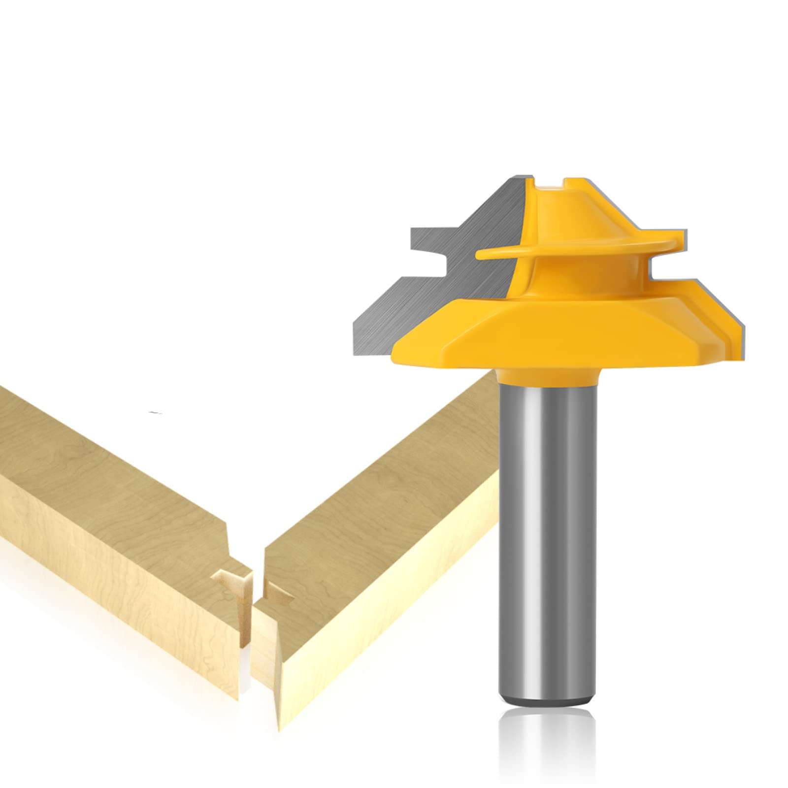 Set 3 Frese Per Legno 45 Gradi - Gambo 12mm, Per Giunti A Colla E Lavorazioni Di Precisione
