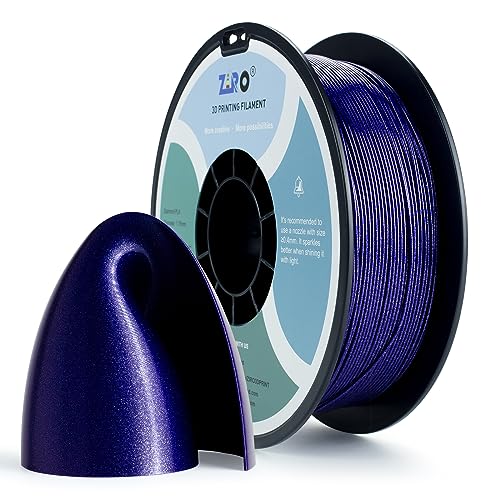 Image of ZIRO Shiny Sparkle PLA Filament with Glitter, Shining 3D Printer PLA Filament 1.75mm, Diamond Series Colorful Spool 1kg, Neatly Wound, Fit Most FDM 3D Printers, Dimaond Blue